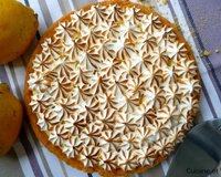 Tarte au citron meringuée sur sablé breton