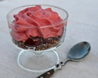 Espuma cerise - sablé noisette/chocolat