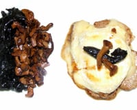 Filet mignon au St Marcellin, champignons en deux couleurs