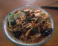 Ramen aux champignons et aux crevettes