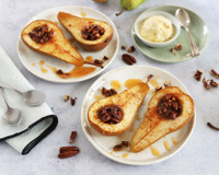 Poires rôties au four à la cannelle et noix de pécan