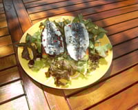 Sardines citronnées sur pains grillés aillés