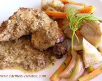 Cuisses de poulet aux épices et sauce moutarde à l'ancienne