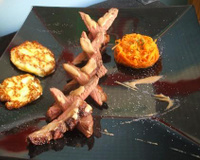 Magret de canard sauce porto et galettes de pommes de terre au laguiole ! Pour 4