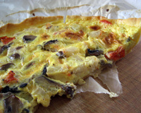 Quiche au cabillaud et aux champignons