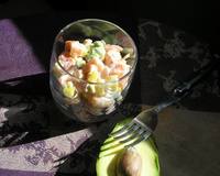 Verrine de tartare de saumon / mangue / avocat