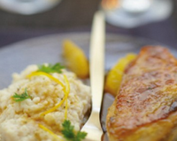 Suprêmes de pintade laqués à l'orange