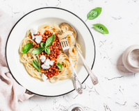 Spaghetti à la bolognaise végétarienne au Cookeo