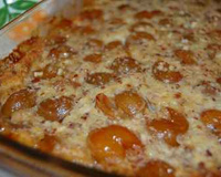 Gratin de mirabelles aux noisettes et aux amandes
