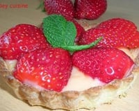 Tartelettes aux fraises, crème pâtissière à la fraise