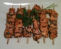 Mes brochettes de saumon à la japonaise