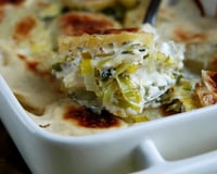 Gratin de poireaux au fromage à raclette RichesMonts