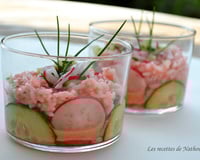 Verrines de riz à la vinaigrette de radis