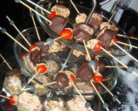 Sucette de tomates cerises au caramel