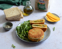 Pain perdu façon cordon bleu au jambon et au cheddar