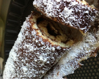 Roulé mousse au chocolat et noix de coco