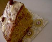 un gâteau au potiron épicé enrichie d'une crème onctueuse