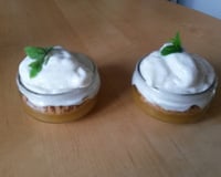 Espuma de chocolat blanc et son coulis de mangue