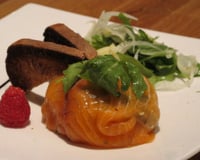 Coussin de saumon fumé et tagliatelles de légumes