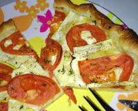 Tarte fine à la courgette et à la tomate