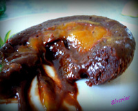 Mi cuit au chocolat au cœur de mangue