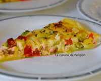 Tarte aux courgettes, poivron, oignon et chorizo