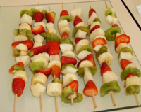 Brochettes de fruits sauce chocolat