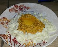 Pâtes carbonara aux épices indiennes.