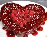 Gâteau aux framboises Saint-Valentin