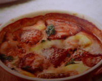 Fraises gratinées sauce aux feuilles de menthe