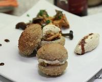 Différentes textures et des saveurs qui se complémentent dans ce "macaron" croustillant...