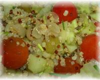 Une salade idéale pour un pique nique d'été, entre deux activités, pour avoir tous les éléments essentiels, tout en légèreté.