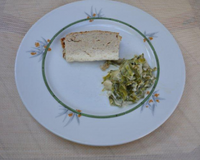 Flan au thon avec son coulis de poireaux