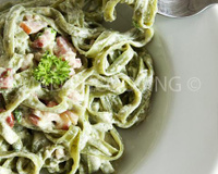 Tagliatelles épinards à la carbonara