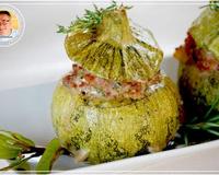 Des petites courges rondes farcies à l'ancienne.
