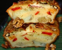 Cake sucré-salé aux pommes, chèvre et noix