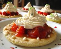 Des petites tartelettes aux allures de tomates mozza mais c'est en fait beaucoup de douceur pour le dessert!