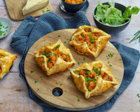 Feuilletés au butternut, jambon et fromage