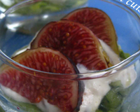 Verrines figues, crème de noix & courgettes