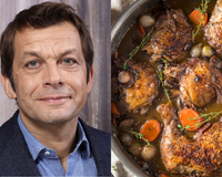 Laurent Mariotte nous régale avec son poulet au vin rouge façon bourguignon, idéal pour le dimanche