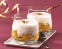 Verrines aux perles du Japon, à la vanille, à la cannelle et aux pommes