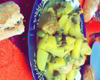 Tajine de poulet aux pommes de terre et olives vertes