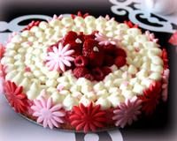 Cheesecake aux framboises et eau de rose