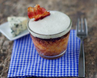Flan de potiron et espuma de fourme d'ambert