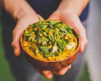 Caviar de courgette au curry et à la menthe