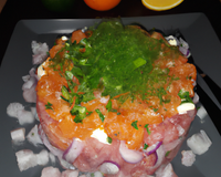 Tartare de saumon aux crevettes