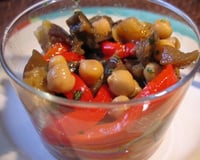 Salade d'aubergine et pois chiches à l'orientale
