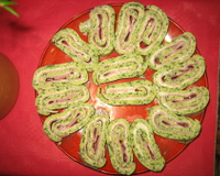 Roulé de courgettes au rondelé et jambon
