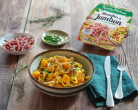 Tagliatelles au butternut rôti et allumettes de jambon : la recette parfaite pour l’automne