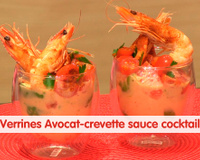 Verrines Avocat-crevette sauce cocktail